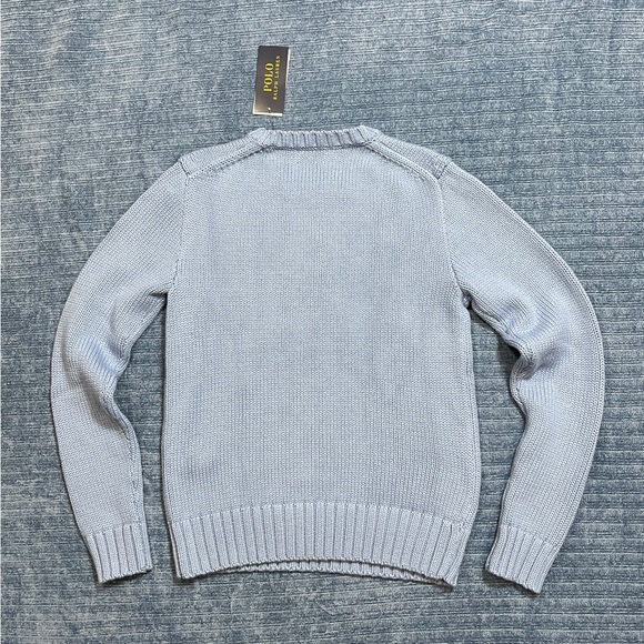 NWT Polo by Ralph Lauren Women's Light Blue Flag  Knit Sweater Size S/P - Picture 8 of 9